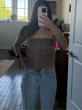 Brown Patterned Women's Shorts